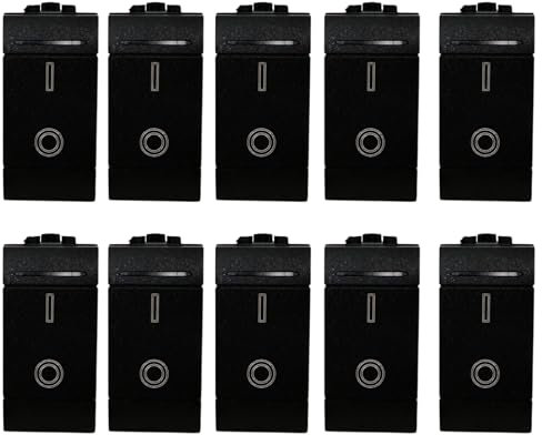 Voltix Set di 10 Prese Interruttori 16A Compatibili con Bticino Living Interruttore Bipolare Compatibili con Bticino Living Light e Living International (10 Pezzi Interruttore Bipolare 16A)