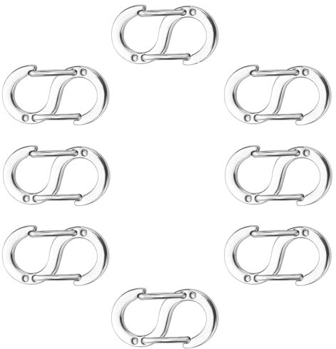 YOURKAY S-Clasp, 8 Pezzi Bracciale in Titanio Chiusura, Chiusura Aragosta a Doppia Apertura, Chiusure per Braccialetti per Portachiavi, Fibbia da Alpinismo, Creazione di Gioielli