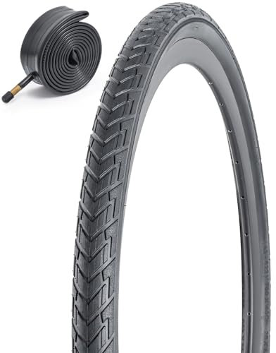 FengCan 700x40C Fahrradreifen 42-622, Hochwertig 700C Reifen Faltbar und Fahrradschlauch 700x35/43C Schrader Ventil 48mm, passend für 700x40C 28x1,60 City, Rennrad Fahrrad Reifen Ersatzrad (Eine)