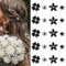 NATOSU 20 Stück Mini-Blumen-Haarspangen, süße Strass-Haarnadeln, kleine dekorative Haarspangen, Hochzeits-Haarspangen, weiße Blumen-Haarspangen, Braut-Haar-Accessoires für Mädchen (Schwarz)