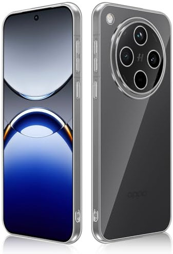 Haofun Coque Compatible avec Oppo Find X8 Coque, Ultra Mince Transparente Quatre Coins Anti-Chute TPU Souple Antichoc Bumper Housse de Protection pour Oppo Find X8