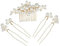 Ipetboom 5 Stücke Braut Haar Kamm Set Kopfschmuck für Hochzeit Braut Kopfschmuck Party Zubehör