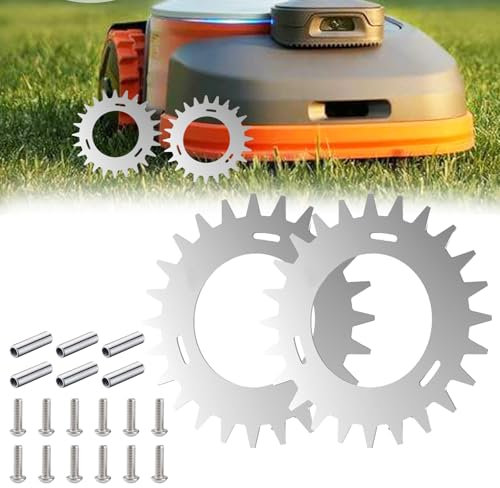 Edelstahl Spikes, 2 Stück Spikes für Segway Navimow H500E H800E H1500E H3000E mit 12 Flachkopfschrauben Traktionsverbesserung für Roboter Rasenmäher 210 mm x 2mm für Zubehör Off Wheel Räder