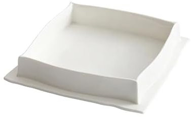 Ensemble d'assiettes carrées en céramique blanche de qualité restaurant, dessert, collation, pâtes, salade, vaisselle moderne pour salle à manger, 15 cm