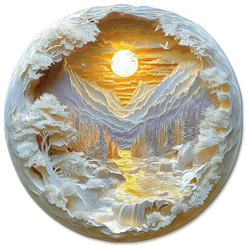 KaayeeWood Holzpuzzle Erwachsene,280 Teile Sonnenaufgang im Osten Holz Puzzle,Einzigartige Wooden Puzzle Mit Box Aus Holz Geburtstagsgeschenk für Erwachsene und Kinder