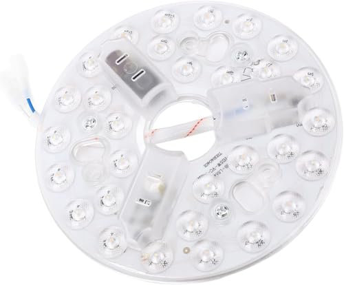 ZZ-Mengjie Kit de Luz LED del Ventilador de Techo de 5.3 Pulgadas-Panel de Modernización LED Redondo de 15 W, luz de techo, 3CCT Dimmable (3000K/4200K/6500K)-Función de Memoria, 110V/230V (220V)