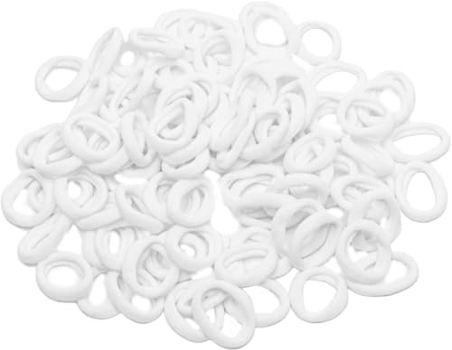 Lot de 100 mini élastiques à cheveux pour bébé, accessoires pour cheveux de petite fille, pour filles, enfants, tout-petits et femmes (blanc)