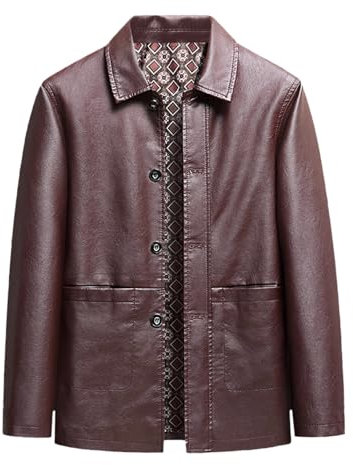 Giubbotto Moto Estivo, Giacca in Pelle Sintetica da Uomo Giubbotto in Similpelle Casual Stile Biker Casual Tinata Unita Jacket Giacca in Pelle Uomo Giacca a Vento Chiodo Pelle Uomo