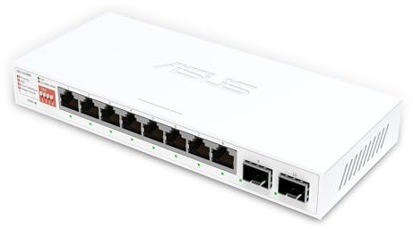 ASUS QG-U1080, Switch non Gestito a 8 Porte e 2,5G, Plug and Play, Bianco | 4 Modalità Intelligenti, Hub di Rete Domestica, Splitter Ethernet, Facile Configurazione, Funzionamento Silenzioso