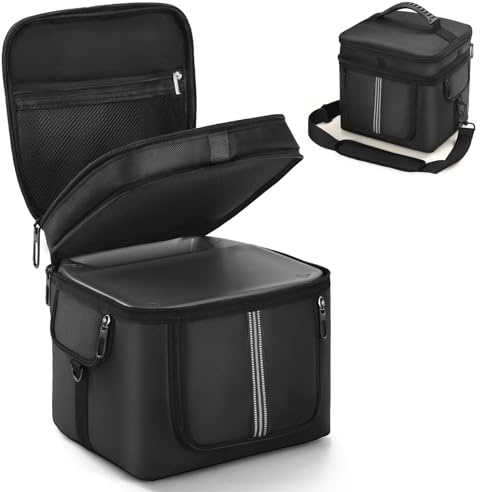 SZZCNOX Étui de transport pour centrale électrique portable compatible avec ECOFLOW River 2 MAX/River 2 Pro générateur solaire Étui de voyage avec poches d'aération et de rangement pour câble de