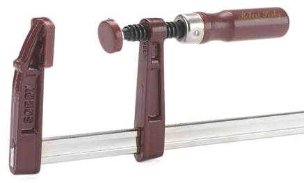 Robert Sorby Select Sargento de Tornillo 600mm 24, Prensa Carpintería 250kg Fuerza de Sujeción, Profundidad 80mm, Barra Niquelada y Cabezal Deslizante