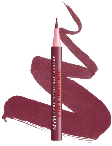 NYX Professional Makeup Lip Lingerie Lipliner Stain, wasserfester & wischfester Lip Liner für präzise Konturen, langanhaltender Nude-Stain mit ultra-feiner Spitze, Farbe: Hot N Heavy