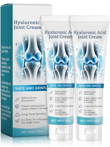 Hyaluronsäure Gelenkcreme, 2 Stück Hyaluronic Acid Joint Salbe für Gelenke，Linderung für Hände, Füße und Knie, Neck Cream, Reparatur Creme, Knochentherapiecreme für Sportler & Senioren
