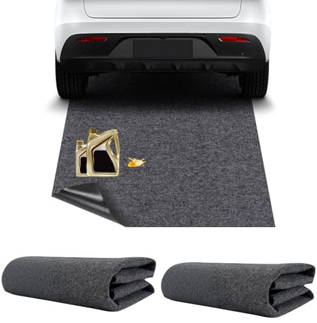 SWTHM Garage Oljematta, 2 STYK Oljeläckkollektor med vattentät gummibaksida Bilundersida absorberande matta skyddar mot läckage, droppar, sprut och fläckar (100 * 200 CM)