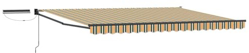 vidaXL Elektrische ausziehbare Markise Grün, Gelb, Anthrazit 4,5 × 3 m, Moderne elektrische Markise, Schatten für draußen, Aluminium-Pavilion, ausziehbarer Schutz, Gartenrücksitz, umweltfreundlich