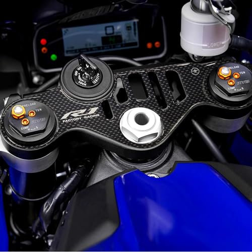 labelbike - 3D Aufkleber für Motorrad Gabelplatte Lenkerdekoration und Schutz aus Harz kompatibel mit Yamaha YZF R1 2015-2024