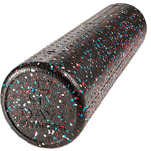 High Density Muscle Foam Rollers by Day 1 Fitness - Sports Massage Rollers for Stretching, Physical Therapy, Deep Tissue, Myofascial Release - Ideal for Exercise and Pain Relief – USA Speckled, 24”