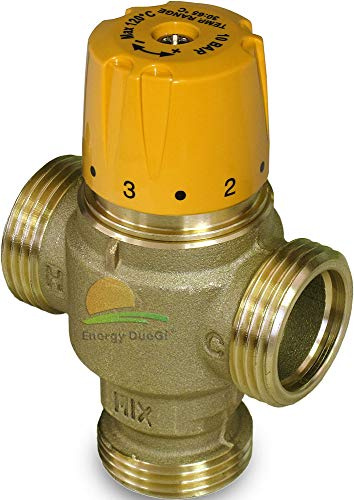 Mitigeur thermostatique solaire défibrillateur 30 ÷ 65 °C. connexions mâle à tenue plane.
