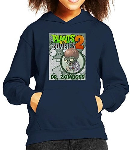 Cloud City 7 Plants Vs Zombies Dr Zomboss Kid's Hooded Sweatshirt Navy Blue