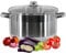 GEEZY Stainless Steel Casserole Stockpot with Glass Lid – Large Deep Induction Base Cooking Pot for Gas, Electric, Ceramic & Halogen Stoves (32 x 22 cm, 17.5 LTR)