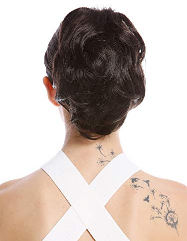 WIG ME UP - 1028-V-4 Haarteil Zopf Pferdeschwanz kurz voluminös wellig Dunkelbraun 20 cm