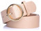 Women Casual Dress Belt Pu Leather Waistband Female Leisure Jeans Wild Strap with Vintage Style Round Buckle (rose Gold)
