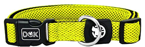 DDOXX Airmesh Hundehalsband - Stabiles und Verstellbares Welpenhalsband für alle Größen - XS (Gelb)