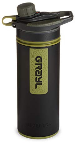 GRAYL GeoPress 710ml Outdoor Wasserfilter Trinkwasser I Eliminiert 99,99% aller Bakterien und Viren I Perfekt für Camping, Survival und Reisen (Camo Black)