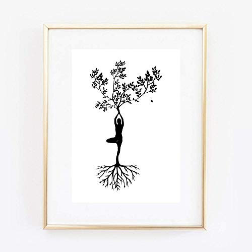 Din A4 Kunstdruck ungerahmt Lebensbaum Yoga Zen Meditation Baum des Lebens Figur Grafik Druck Poster Bild