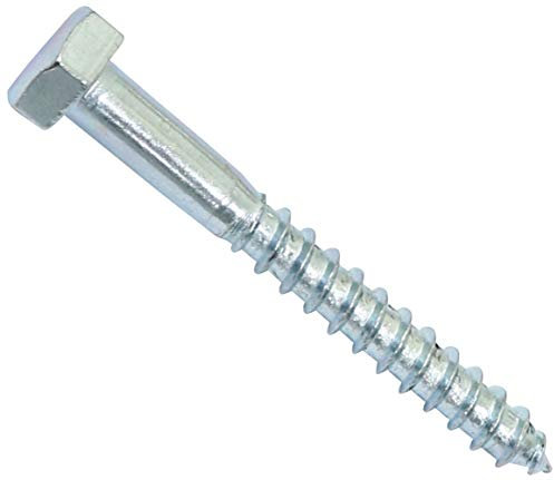 AERZETIX - C44569 - Lot de 50 - Tirefond/vis à bois M7x60mm - à tête hexagonale 6 pans - DIN571 - en acier-zingué - assemblage fixation charpente ossature contreplaqués agglomérés