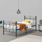 [en.casa] Metallbett 90x200 cm Einzelbett mit Kopf-und Fußteil Bettgestell Gästebett Metallgestell mit Lattenrost bis 200kg Schwarz