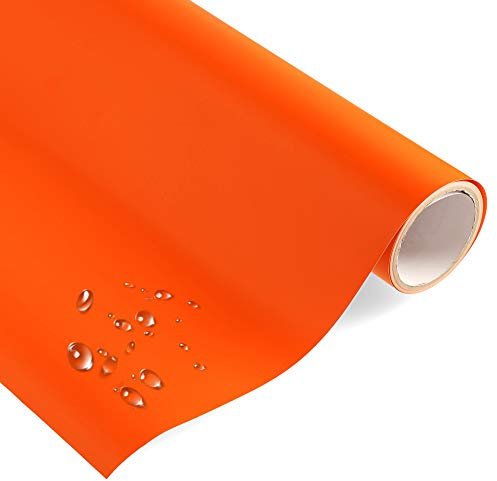 timalo® Premium Möbelfolie selbstklebend uni matt Küchenfolie Klebefolie zum Bekleben von Möbel, Türen PVC Folie Küche Bastefolie Türfolie | Orange-M-300x63cm