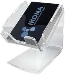 IKONA Porta Biglietti da Visita in Plexiglass | Disegnato e Prodotto in Italia (Trasparente - verticale)