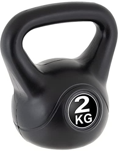 MAXXIVA® Kettlebell - 1-24 kg Gewichte - Kugelhantel Schwunghantel schwarz aus Beton mit Kunstoffummantelung - Training Zuhause (2, Kilogramm)