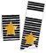 Logbuch-Verlag 100 Aufkleber für Namen schwarz weiß gestreift goldener Stern selbstklebend für Geschenke Geburtstag Weihnachten 5 x 14,8 cm