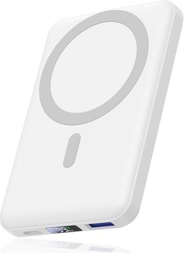AOGUERBE Power Bank 10000mAh, Caricabatterie Portatile, Wireless Magnetico PowerBank PD 22.5 W Ricarica Rapida con Display LED USB-C Pacco Batteria Compatibile per iPhone 16/15/14/13/12 Serie