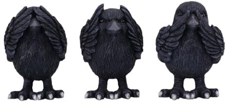 Nemesis Now Three Wise Ravens, Schwarz, 8,7 cm (B6023V2)