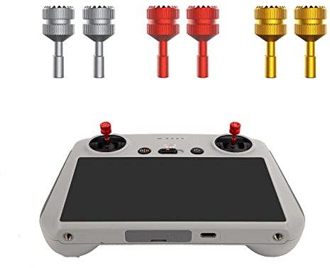 ZJRXM Sticks Steuerknüppel für DJI Mini 3 Pro Zubehör, 1 Paar Fernbedienung Teleskop Rocker Joystick für DJI Mini 3 Pro RC rutschfeste Rocker Thumb (Rot)