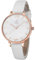 SHENGKE Women's Watch Waterproof Ladies Watch Beautiful Rose Gold Quartz Wrist Watches with White Leather Strap, 12 Hours Easy Read Dial with Seconds Hand, white-rose gold