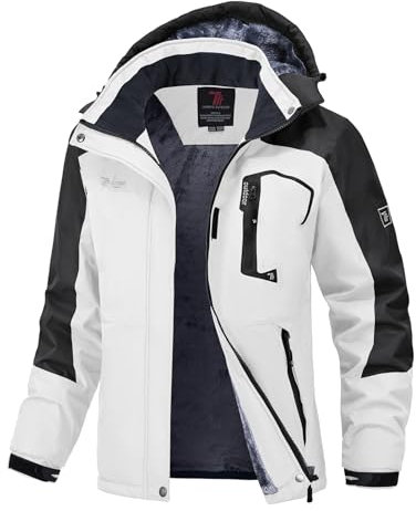 donhobo Damen Winter Softshelljacke Fleece Funktionsjacke Warme Outdoor Winddicht Wanderjacke Gefüttert Skijacke Trekkingjacke (Weiß schwarz, M)