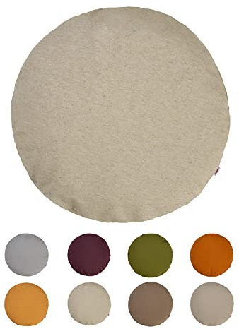 beties „Wunschton“ Kissenbezug ca. Ø80 cm - runde Kissenhülle in großer Sortiments- und Größenauswahl – EIN idealer Begleiter in Unifarben (Melange-beige)