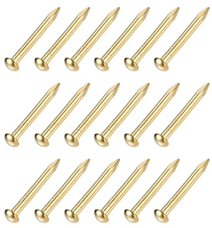 METALLIXITY Petit Clous (2x20mm) 60Pcs, Laitonné | Laiton Minuscule Matériel Clous pour Ménage Menuiserie
