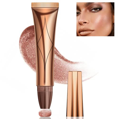 Creme Kontur Schönheitszauberstab,KXAMELIE Flüssigkeit Höhenlinie Stock with Cushion Applicator Seidige Flüssigkeit Bronzer Stick Wasserdichter leichter Gesichts-Concealer Contouring mit natürlichem