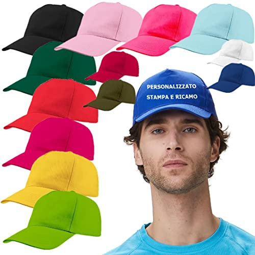 BrolloGroup Cappello Baseball Cappellino Promo cap Personalizzabile Stampa o Ricamo Cappelli da Adulto Personalizzati con Logo PS 33778