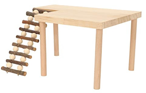 Hamster-Plattform, 2-lagige Landschaftsbau-Hamster-Spielplattform, Ratten-Kletter-Kauspielzeug-Käfig-Zubehör mit Leiterbrücke für Eichhörnchen-Rennmaus-Chinchilla-Haustier-Vogel