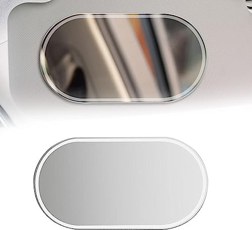 Auto Makeup Spiegel,Auto Sonnenblende Spiegel,Auto Sonnenblende Kosmetikspiegel,Universal Selbstklebende Kosmetikspiegel Tragbarer Sonnenschutz Spiegel Autoinnenraum,Ellipse
