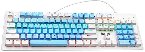 docooler Tastiera da Gioco Meccanica Reale cablata a 104 Tasti Tastiera retroilluminata Arcobaleno per PC Portatile Windows per Gioco e Ufficio