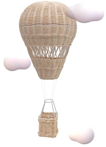 Rattan-Heißluftballon, Rattan-geflochtener Lampenschirm-Heißluftballon, Gewebter Wandbehang-Heißluftballon, Decken-Pendelleuchte-Abdeckung, Korblampen-Abdeckung