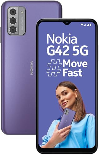 Nokia G42 5G | Snapdragon® 480+ 5G | 50MP Triple AI Camera | 16GB RAM (8GB RAM + 8GB Virtual RAM) | 256GB Storage | 5000mAh Battery | 2 Years Android Upgrades | 20W Charger Included | So Purple