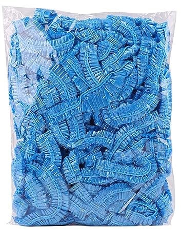 Disposable Shower Caps Pack Of 100 Shower Caps Wide Thickness Transparent Elastic Hair Shower Cap Suitable For Women Travel Home Use (100 Coloured Edge) Bath Brush (Blue, D)